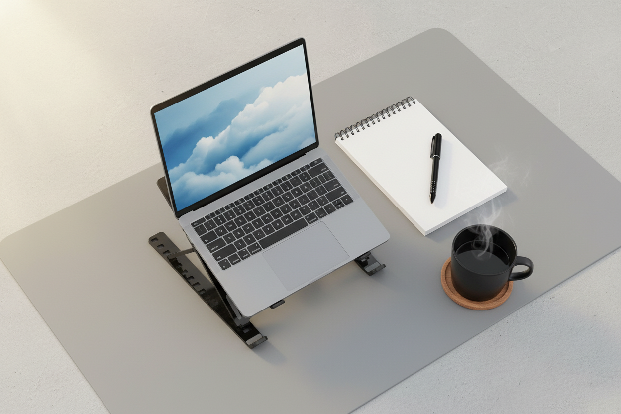 Laptop Stand Desktop - Overhead Flat Lay