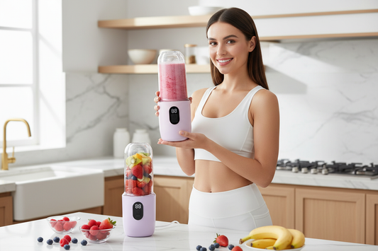 Woman with Large Blender